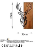 Wallity Wanddekoobjekt 100% WOODEN (Thickness: 3 cm) / METAL (Thickness: 1,5 mm), 33 x 58 cm bunt|schwarz