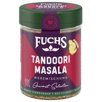 Fuchs Gourmet Selection Asien – Tandoori Masala Gewürzmischung, nachfüllbarer Gewürz Mix, Gewürzzubereitung zum Verfeinern von Fleisch-, Fisch- und Geflügel-Gerichten, vegan, 80 g