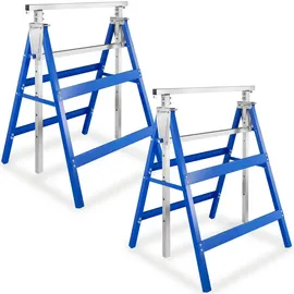 Tectake Gerüstbock Stahl 68,5 x 56,5 x 79,5 cm blau 2er-Set