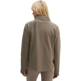 Marc O'Polo Sweatjacke MARC O'POLO "aus Punto di Roma-Jersey", Damen, Gr. L, chalky braun, Obermaterial: 67% Viskose, 28% Polyamid, 5% Elasthan, unifarben, loose fit, Sweatjacken Sweatjacke