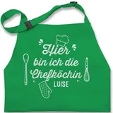 Kinderschürze Schürze Kinder Jungen Mädchen - Kochschürze - Hier bin ich die Chefköchin mit Name - 7-14 Jahre - Grün - schürzen kochschürzen personalisierte geschenke weihnachten schurze - 7-13 Jahre