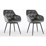 Esszimmerstuhl 2er Set drehbar KENLY  von DESIGNlink Gestell Metall Schwarz /