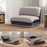 MCW Schlafsessel MCW-E68 Stoff/Textil 0 x 0 x 0 cm Dunkelgrau/Hellgrau mit verstellbarer Rückenlehne und Schlaffunktion