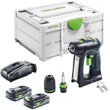 Festool C 18 Basic Akku Bohrschrauber 18 V 45 Nm Brushless + 2x Akku 4,0 Ah + Schnellladegerät + Systainer