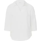s.Oliver Leinenmix-Bluse mit 3/4-Ärmeln und Turn-up Weiß 4XL