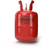 Party Factory – Helium Gasflasche 1x 200L für ca. 30 Luftballons – Partydeko Ballongas Flasche für Latex- & Folienballons – Einwegflaschen mit Knick-Füllventil – Für Partys, Hochzeiten und Geburtstage