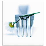 Artland Küchenrückwand »Gabel und Blume«, (1 tlg.), Alu Spritzschutz mit Klebeband, einfache Montage, weiß