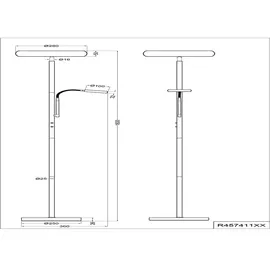 Trio Reality Leuchten LED-Stehlampe Palermo Metall Silber Nickel matt
