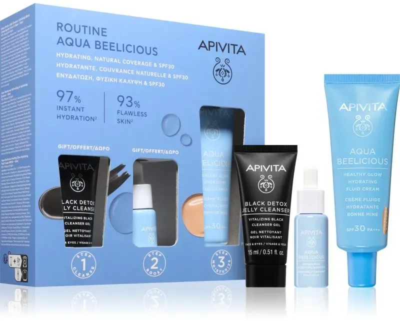 Apivita Aqua Beelicious Hydrating & Natural Coverage Routine Set Set für hydratisierte und strahlende Haut