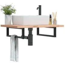 vidaXL Waschtisch-halterungen 2 Stk. Schwarz Rechteckig Stahl Vidaxl