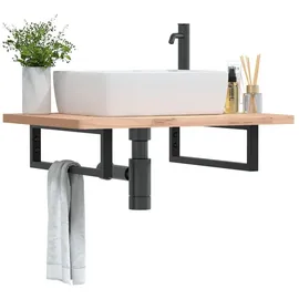 vidaXL Waschtisch-halterungen 2 Stk. Schwarz Rechteckig Stahl Vidaxl