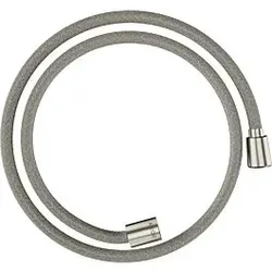 hansgrohe Textilbrauseschlauch 28227800 1250 mm, Mutter 1x konisch, 1x zylindrisch, Edelstahl-Optik