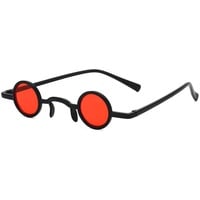 Vepoty Retro Steampunk Sonnenbrille Runde Hippie Brille Kunststoffrahmen Brillen Kostüm Sonnenbrillen für Damen Herren - Einheitsgröße