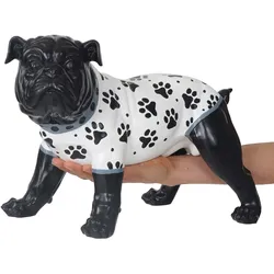 Deko Figur Bulldogge 24cm, Polyresin Skulptur Hund, In-/Outdoor, handbemalt mit J√§ckchen