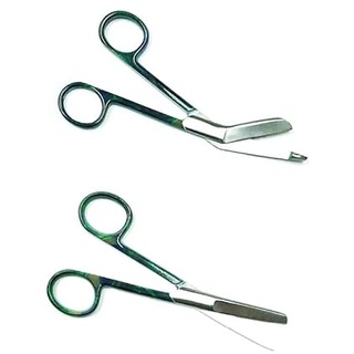 Krankenschwester Scheren Set MIT GRAVUR - Verbandschere Krankenschwester - Krankenschwester Zubehör - Krankenschwester Geschenk - Edelstahl Scharf - Abgerundete Spitze (Pfau)