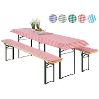 Heimtexland ® Auflagen Set 3-teilig Biertisch Tischdecke Bierbank Polster