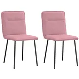vidaXL Esszimmerstühle 2 Stk. Rosa Samt
