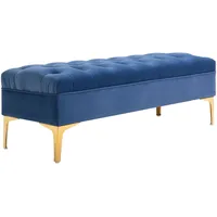 Homcom Sitzbank Holz, Samt, Schaumstoff, Metall