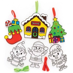Santa's Werkstatt Sonnenfänger Dekorationen (pro Set 10) Bastelaktivitäten zu Weihnachten