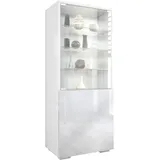 Vladon Standvitrine Granada 50 x 122,5 x 34,5 cm Weiß
