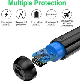 hganus Mini Power Bank 5000mAh Powerbank Klein Aber Stark 5000mAh Kompakter Slim Externer Akku mit 2.4A Output Tragbares Handy Ladegerät für iPhone Samsung Galaxy und mehr (Schwarz)