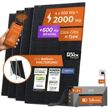solarway All In One Balkonkraftwerk 2000 W / 800 W inkl. 1,6kWh Anker Solix 2 Pro Speicher