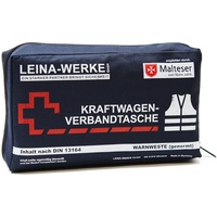 Leina-Werke 11029 KFZ-Verbandtasche Compact mit Warnweste und Klett, Blau/Weiß/Rot
