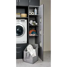 Möbel Boss Wäscheschrank MRK - grau - Maße cm B: 40 H: 185 T: 68.0