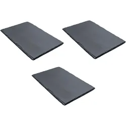Airbrush-City 3er-SET Schiefer Buffet-Platte, Servierplatte, Schieferplatte, Käseplatte 30x20 cm naturbelassen