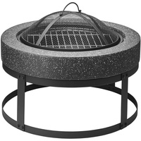 Gartenfreude Grill Fire Pit mit Grillfunktion aus Metall, mit