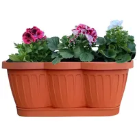 Hossi's Wholesale Blumenkasten Balkonkasten Pflanzkasten Terracotta im Wellendesign mit