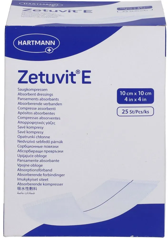 ZETUVIT E Saugkompressen steril 10x10 cm 25 St