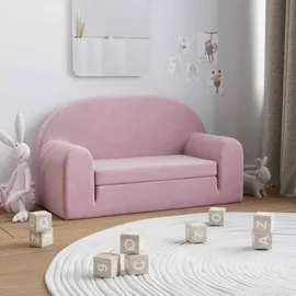 vidaXL Kinder-Schlafsofa 2-Sitzer Rosa Weicher Plüsch