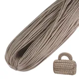 LEREATI Polyester Garn, Makramee Garn 3mm x 200m Polyester-Seil Polypropylen-Kordel Makramee Schnur Geflochten für Handtasche, Häkeltasche, Strickwaren, Wohndekorationen (Hellbraun)