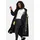 Marikoo Damen, Winterjacke "Tjadee", Langer Wickelmantel Taillierungsband, Kapuze über Knöpfe abnehmbar, Warme Jacke Frauen - N016 L, schwarz, - L