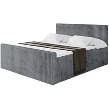 altdecor Boxbett, mit Matratze und Lattenrost - TOLO-Z - 160x200 Cord - Dunkelgrau