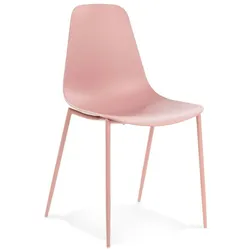 Gastronomiestuhl rosa für Cafés | Strapazierfähige Metall-PP Version | Perfekt für Restaurants | UV-beständig, 48cm Sitzbreite | Vixal | Kadima Design