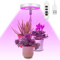 Ainiv Pflanzenlampe, 48LED-Lampenperlen Pflanzenlicht mit Timer, USB Verstellbarer Wachstumslampe, Vollspektrum Pflanzenleuchte für Zimmerpflanzen, 3 Lichter Modi und 10 Helligkeit (Lila Licht)