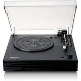 Lenco LS-15BK - Plattenspieler mit Bluetooth®, zwei integrierten Lautsprechern und AT3600L Tonabnehmer - Schwarz