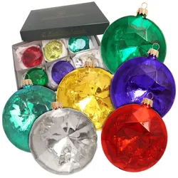 Krebs Glas Lauscha Farbenfrohe Diamanten, Multicolor, 8cm