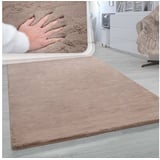 Paco Home Fellteppich »Rabbit 780«, rechteckig, 26 mm Höhe, Kunstfell, Kaninchenfell-Haptik, ein echter Kuschelteppich, Uni-Farben beige 60x90 cm -