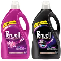 Perwoll Black & Color Blütenrausch 2 x 80 WL (160WL) Colorwaschmittel (Vorrats-Set, [2-St. Flüssigwaschmittel mit Dreifach-Renew-Technologie - für dunkle & bunte Wäsche)