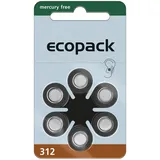 Varta ecopack Gr. 312 Hörgerätebatterien 6er Blister Braun 1,4V 24607 24607726406
