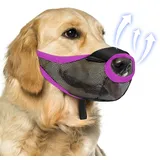 Hundemaulkorb, Maulkorb für Hunde, weicher Netzmaulkorb, mit Verstellbarer Schlaufe, Verhindert Beißen,Bellen und Kauen, Hunde Mittlere und Große Hunde (XL,Purple)