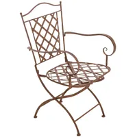 TPFGarden Gartenstuhl, Braun, Metall, 56x51x93 cm, Gartenmöbel, Gartenstühle, Gartenstühle