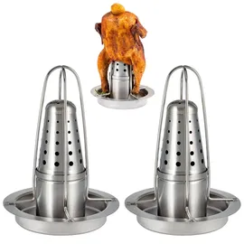 bremermann Hähnchenhalter 2er-Set onesize Edelstahl silber