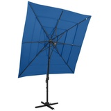 vidaXL Sonnenschirm mit Aluminium-Mast 4-lagig Azurblau 250x250 cm