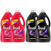 PERWOLL Flüssig-Set 4x 80 Waschladungen (320WL) 2x Black & 2x Color, Feinwaschmittel-Set reinigt sanft und erneuert Farben und Fasern, Waschmittel mit Dreifach-Renew-Technologie