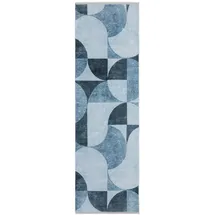 tesso living Kurzflor-Teppich, Blau, Textil, Abstrakt, Rechteckig, 80x215 cm rutschfest, Teppiche - Böden, Teppiche, Moderne Teppiche