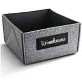 com-four® Aufbewahrungsbox Filz faltbar – Filzkorb anthrazit 19 x 19 x 9,5 cm – Filz Organizer für Regal, Schrank und Büro – platzsparender Aufbewahrungskorb klein (anthrazit - Krimskrams)